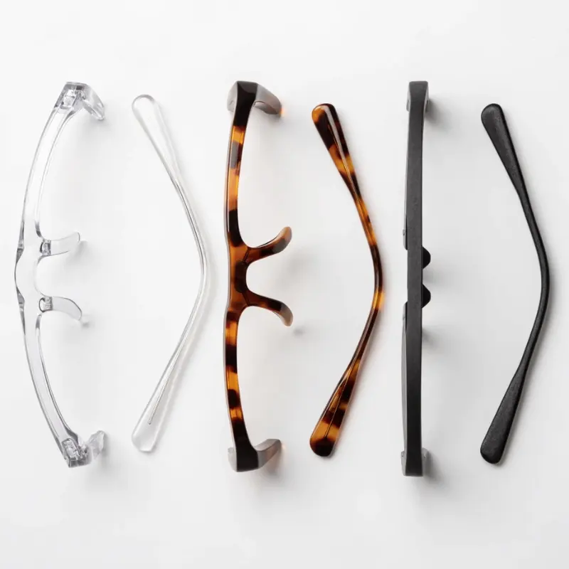 Plastic sunglasses material comparison — polycarbonate, TR90, and ABS frames for eyewear brands