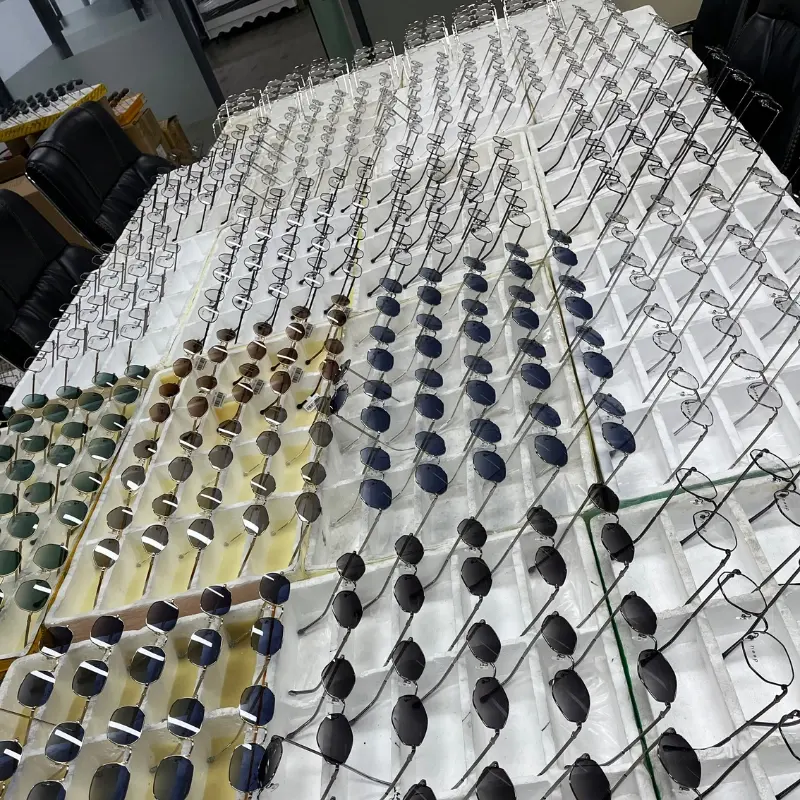 Close-up of laser-welded titanium sunglasses hinge — construction quality behind the premium price