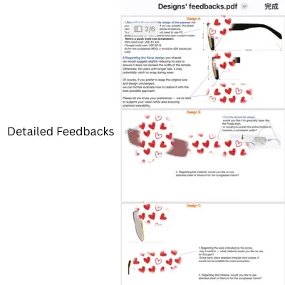 Engineering feedback document on design sketches