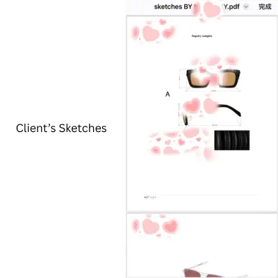 Original hand-drawn sunglasses design sketches