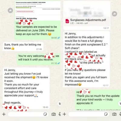Client sample feedback and adjustment request
